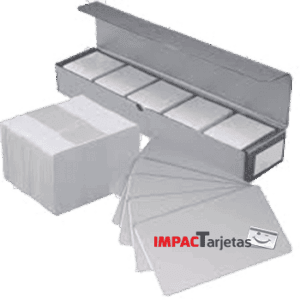 Tarjetas Blancas. 0,76 mm.   Caja de 500 uds.