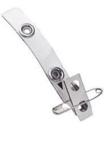 Pinza cocodrilo con imperdible, cinta de vinilo y clips metalico