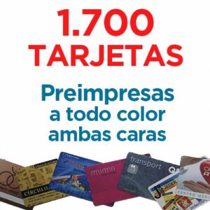 1700 TARJETAS PVC IMPRESAS COLOR A DOS CARAS