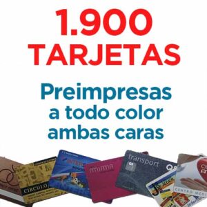 1900 TARJETAS PVC IMPRESAS COLOR A DOS CARAS