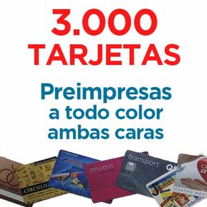 3000 TARJETAS PVC IMPRESAS COLOR A DOS CARAS