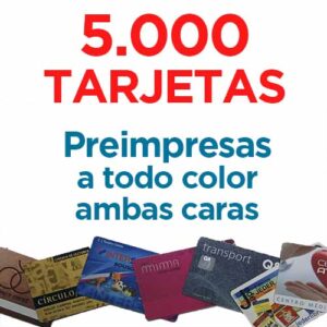 5000 TARJETAS PVC IMPRESAS COLOR A DOS CARAS