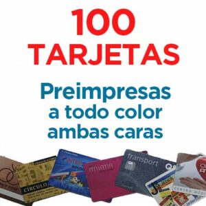 100 TARJETAS PVC IMPRESAS COLOR A DOS CARAS