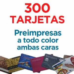 300 TARJETAS PVC IMPRESAS COLOR A DOS CARAS
