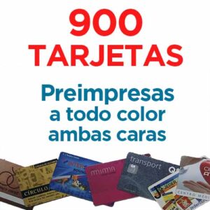 900 TARJETAS PVC IMPRESAS COLOR A DOS CARAS