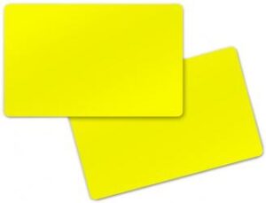 Tarjeta  color Amarilla. Grosor 0,76 mm Pack de 100 tarjetas