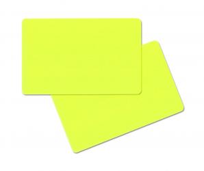 Tarjeta color Amarillo Neon. Grosor 0,76 mm. Pack de 100 tarjetas