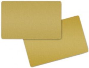 Tarjeta color Oro Metálico. Grosor 0,76 mm. Paquete de 100 tarjetas